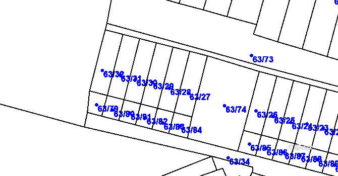 Parcela st. 63/28 v KÚ Poláky, Katastrální mapa