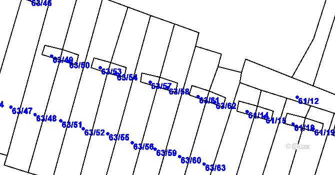 Parcela st. 63/58 v KÚ Poláky, Katastrální mapa