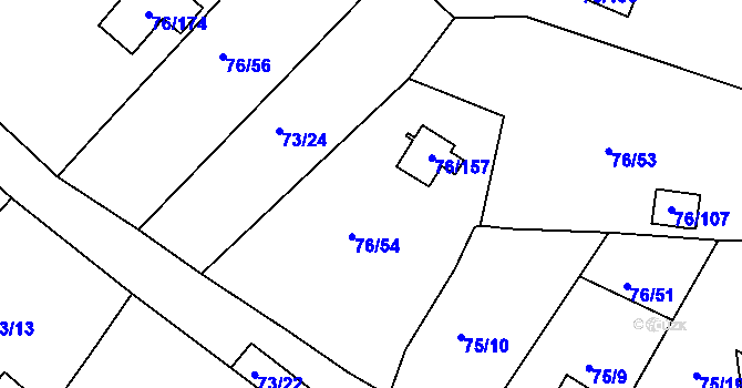 Parcela st. 73/2 v KÚ Poláky, Katastrální mapa