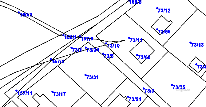 Parcela st. 73/5 v KÚ Poláky, Katastrální mapa