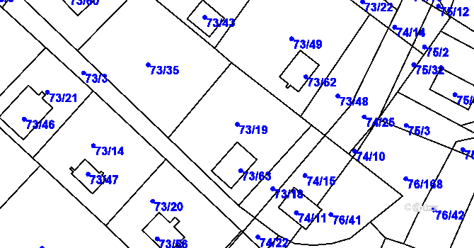 Parcela st. 73/19 v KÚ Poláky, Katastrální mapa