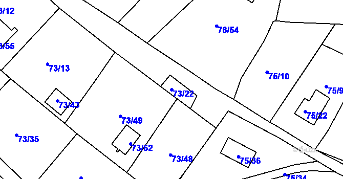 Parcela st. 73/22 v KÚ Poláky, Katastrální mapa