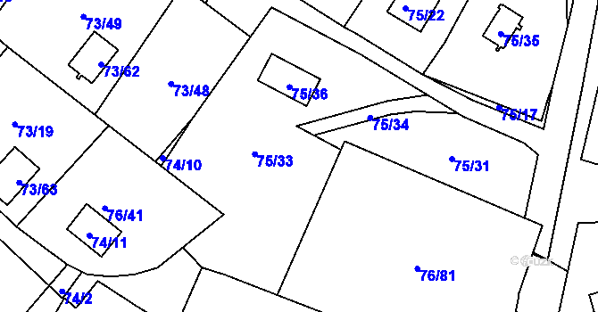 Parcela st. 75/6 v KÚ Poláky, Katastrální mapa