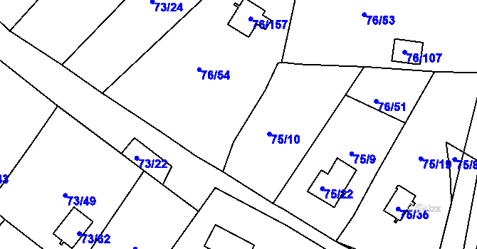 Parcela st. 75/11 v KÚ Poláky, Katastrální mapa