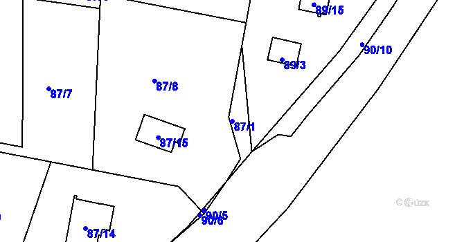 Parcela st. 87/1 v KÚ Poláky, Katastrální mapa