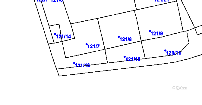 Parcela st. 121/15 v KÚ Poláky, Katastrální mapa