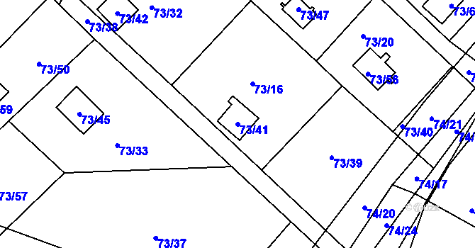 Parcela st. 73/41 v KÚ Poláky, Katastrální mapa