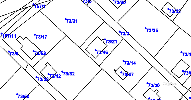 Parcela st. 73/46 v KÚ Poláky, Katastrální mapa