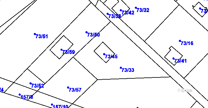 Parcela st. 73/45 v KÚ Poláky, Katastrální mapa