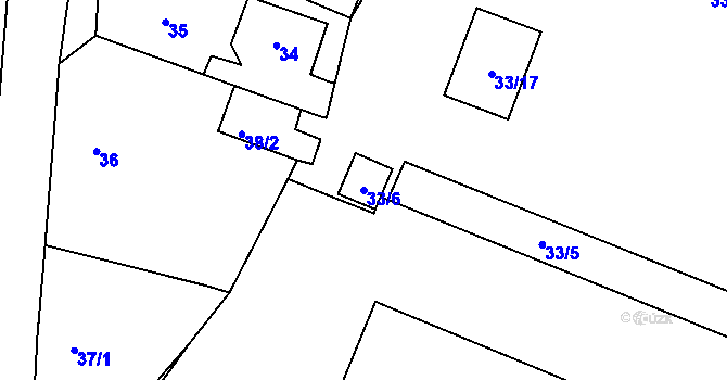 Parcela st. 33/6 v KÚ Poláky, Katastrální mapa