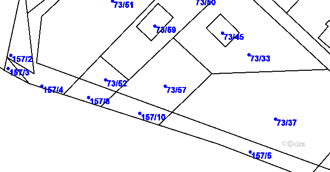Parcela st. 73/57 v KÚ Poláky, Katastrální mapa