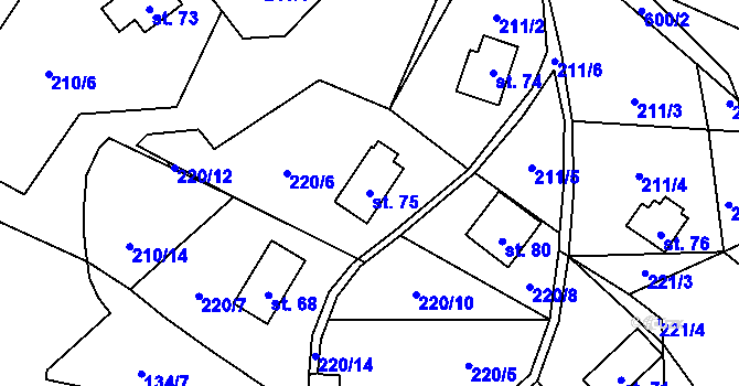 Parcela st. 75 v KÚ Polánka u Nepomuka, Katastrální mapa