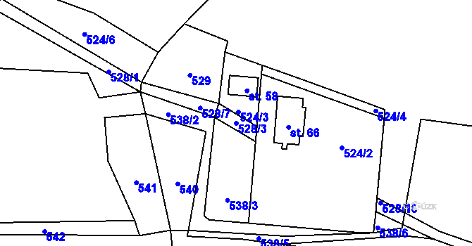 Parcela st. 528/3 v KÚ Polánka u Nepomuka, Katastrální mapa