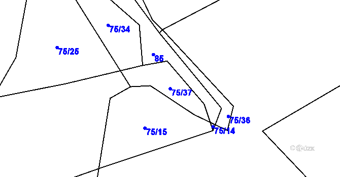 Parcela st. 75/37 v KÚ Polánka u Nepomuka, Katastrální mapa