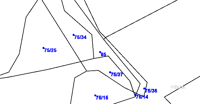 Parcela st. 85 v KÚ Polánka u Nepomuka, Katastrální mapa