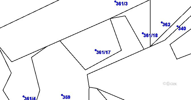 Parcela st. 361/17 v KÚ Polánka u Nepomuka, Katastrální mapa