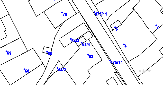Parcela st. 54/4 v KÚ Polánka u Moravského Krumlova, Katastrální mapa