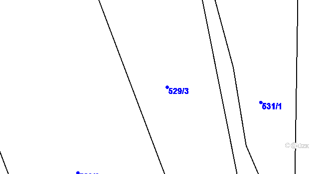 Parcela st. 529/3 v KÚ Polánka u Moravského Krumlova, Katastrální mapa