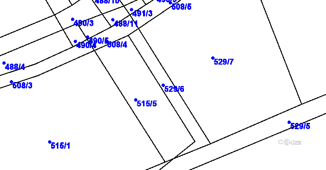 Parcela st. 529/6 v KÚ Polánka u Moravského Krumlova, Katastrální mapa