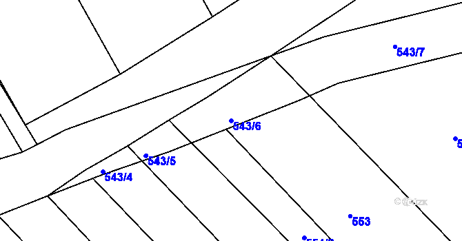 Parcela st. 543/6 v KÚ Polánka u Moravského Krumlova, Katastrální mapa