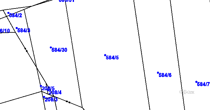 Parcela st. 584/5 v KÚ Polánka u Moravského Krumlova, Katastrální mapa