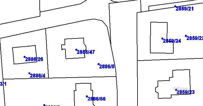 Parcela st. 2886/35 v KÚ Polanka nad Odrou, Katastrální mapa