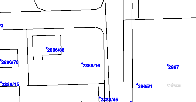 Parcela st. 2886/44 v KÚ Polanka nad Odrou, Katastrální mapa