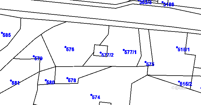 Parcela st. 577/2 v KÚ Polanka nad Odrou, Katastrální mapa