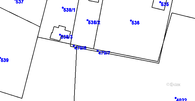 Parcela st. 479/7 v KÚ Polanka nad Odrou, Katastrální mapa