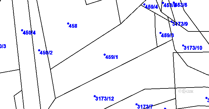 Parcela st. 459/1 v KÚ Polanka nad Odrou, Katastrální mapa