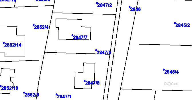 Parcela st. 2847/5 v KÚ Polanka nad Odrou, Katastrální mapa