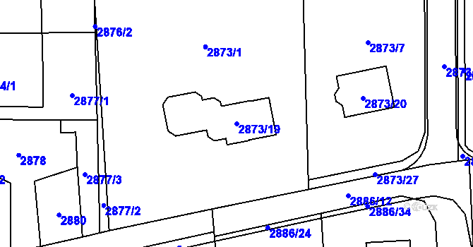Parcela st. 2873/19 v KÚ Polanka nad Odrou, Katastrální mapa