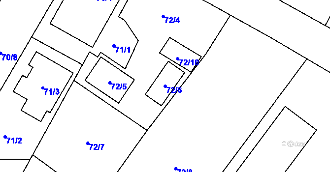 Parcela st. 72/6 v KÚ Polanka nad Odrou, Katastrální mapa