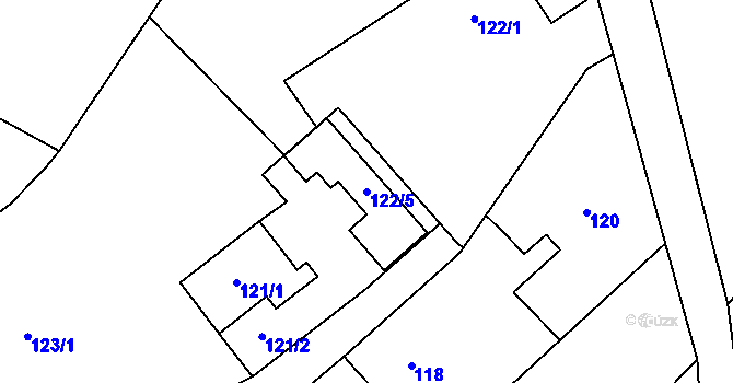 Parcela st. 122/5 v KÚ Polanka nad Odrou, Katastrální mapa