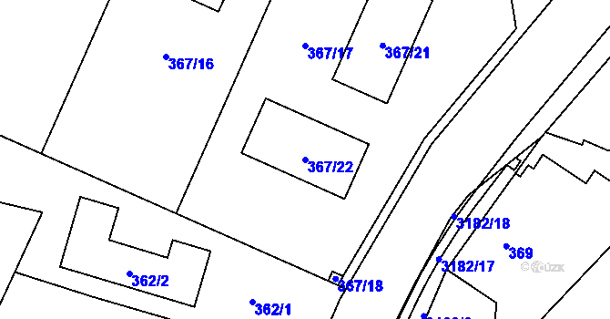 Parcela st. 367/22 v KÚ Polanka nad Odrou, Katastrální mapa