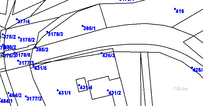 Parcela st. 426/3 v KÚ Polanka nad Odrou, Katastrální mapa
