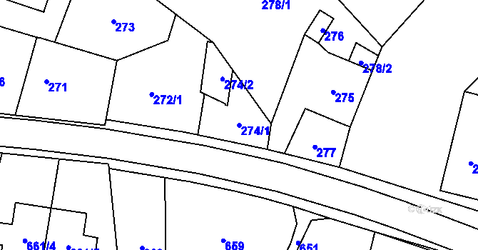 Parcela st. 274/1 v KÚ Polanka nad Odrou, Katastrální mapa