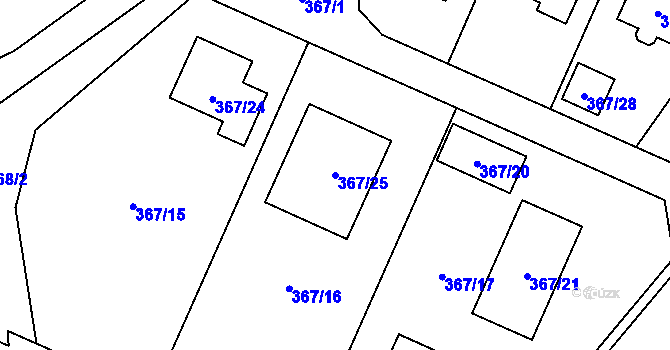 Parcela st. 367/25 v KÚ Polanka nad Odrou, Katastrální mapa