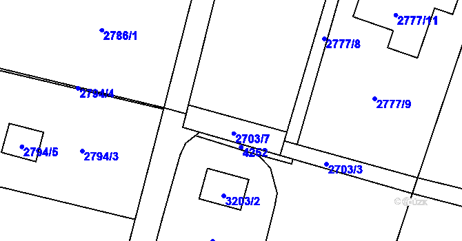 Parcela st. 2777/5 v KÚ Polanka nad Odrou, Katastrální mapa