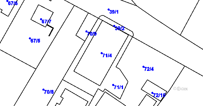 Parcela st. 71/4 v KÚ Polanka nad Odrou, Katastrální mapa