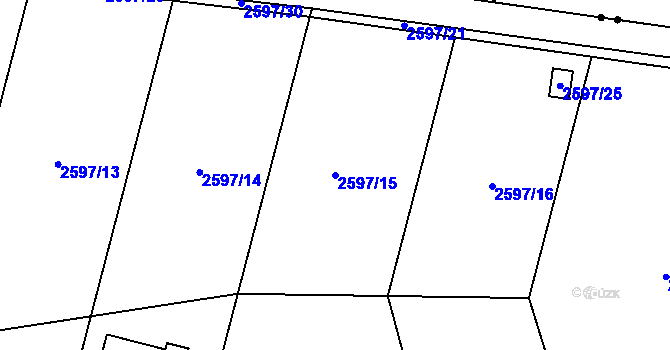 Parcela st. 2597/15 v KÚ Polanka nad Odrou, Katastrální mapa