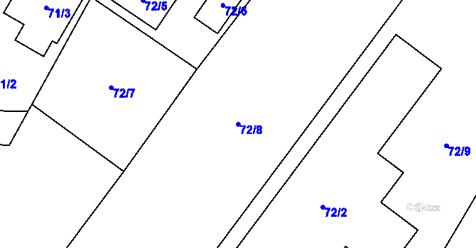 Parcela st. 72/8 v KÚ Polanka nad Odrou, Katastrální mapa