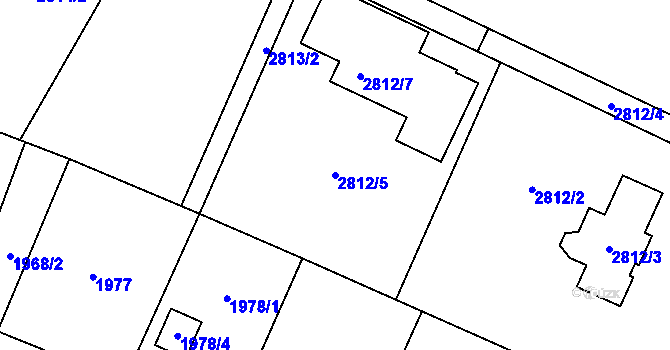 Parcela st. 2812/5 v KÚ Polanka nad Odrou, Katastrální mapa