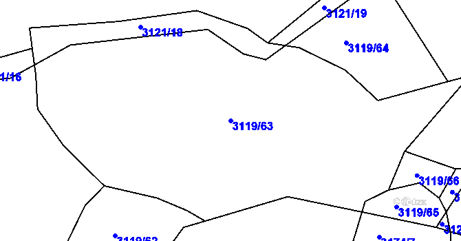 Parcela st. 3119/63 v KÚ Polanka nad Odrou, Katastrální mapa