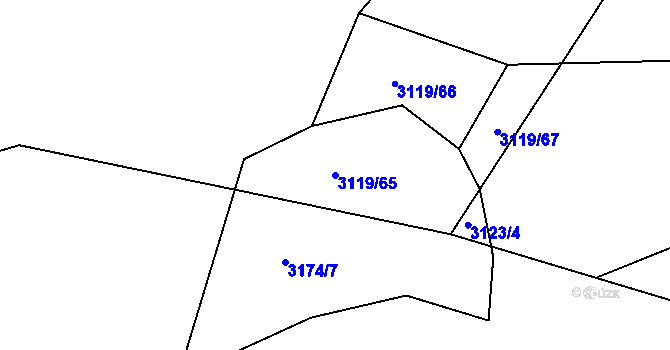 Parcela st. 3119/65 v KÚ Polanka nad Odrou, Katastrální mapa