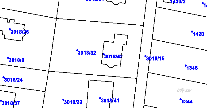 Parcela st. 3018/42 v KÚ Polanka nad Odrou, Katastrální mapa