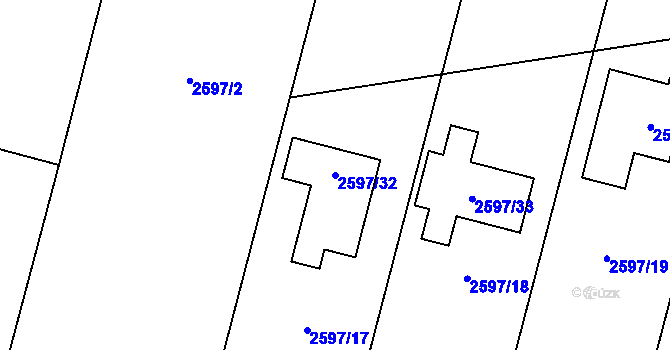 Parcela st. 2597/32 v KÚ Polanka nad Odrou, Katastrální mapa