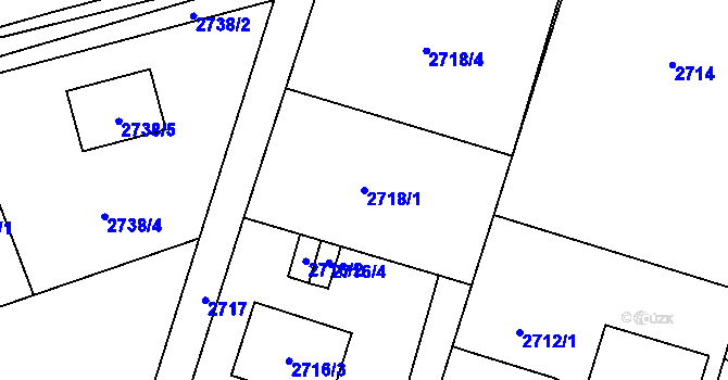 Parcela st. 2718/1 v KÚ Polanka nad Odrou, Katastrální mapa