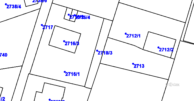 Parcela st. 2718/3 v KÚ Polanka nad Odrou, Katastrální mapa
