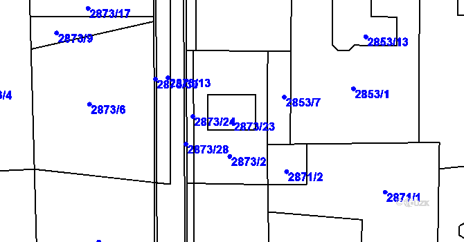 Parcela st. 2873/23 v KÚ Polanka nad Odrou, Katastrální mapa